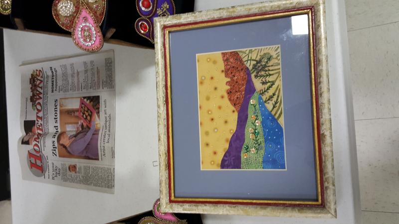 Be creative with Judy! Wool felting turned into lovely lapel pins and pictures.